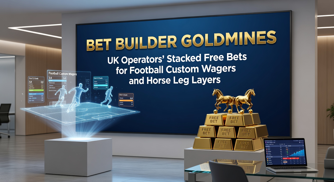 A vibrant betting app screen displaying a stacked Bet Builder for a Premier League match, combining player shots, corners, and cards with enhanced free bet icons overlaid