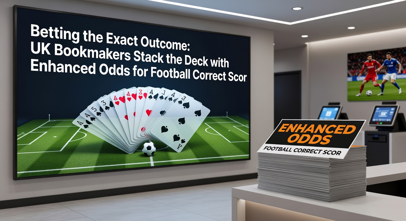 Dynamic split-image of a football stadium scoreboard displaying a correct score result next to a horse racing tote board showing a winning tricast, with overlaid UK bookmaker logos promoting enhanced odds