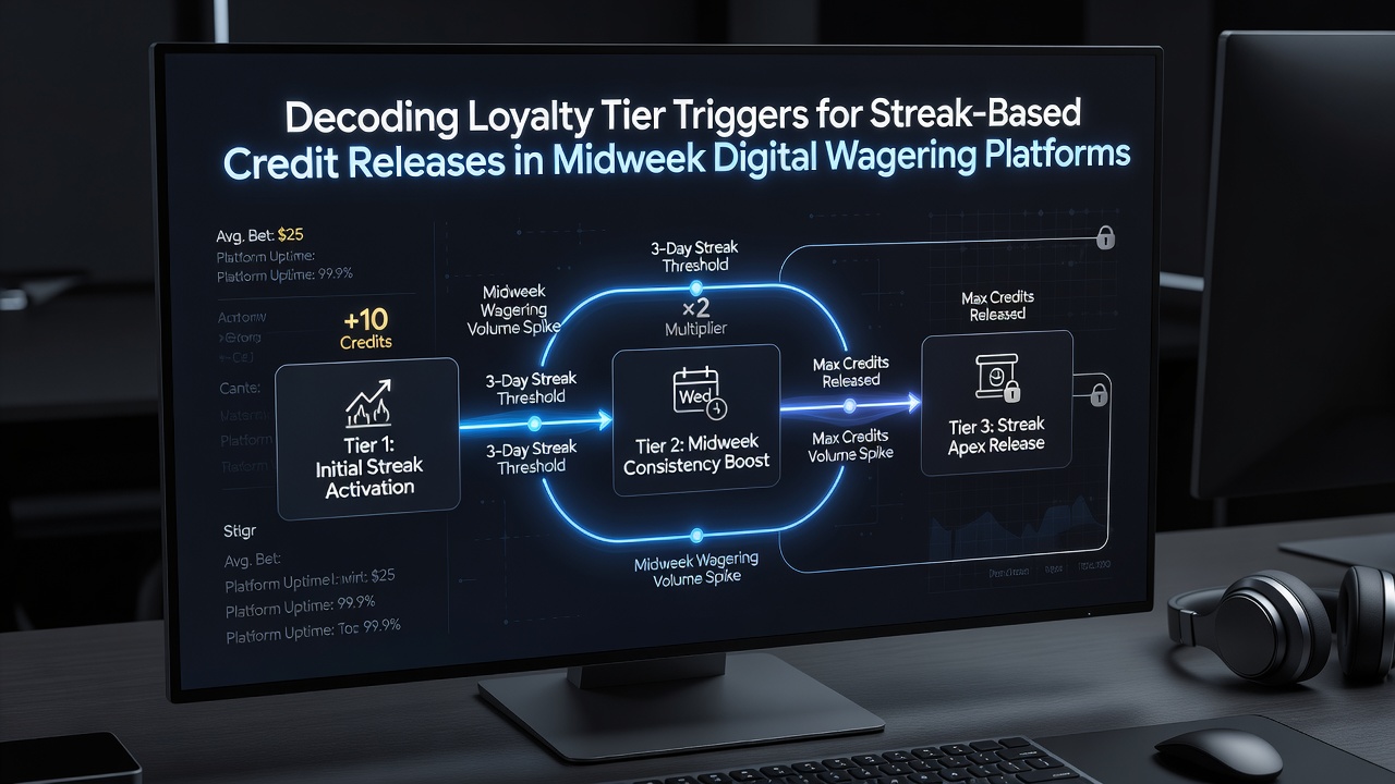 Digital wagering interface showing loyalty tier progress and streak indicators on a mobile screen