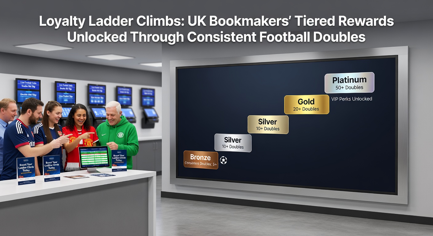 Close-up of a sprint handicap race at a UK track, with horses charging down the straight and overlaid graphics showing loyalty points ticking upward