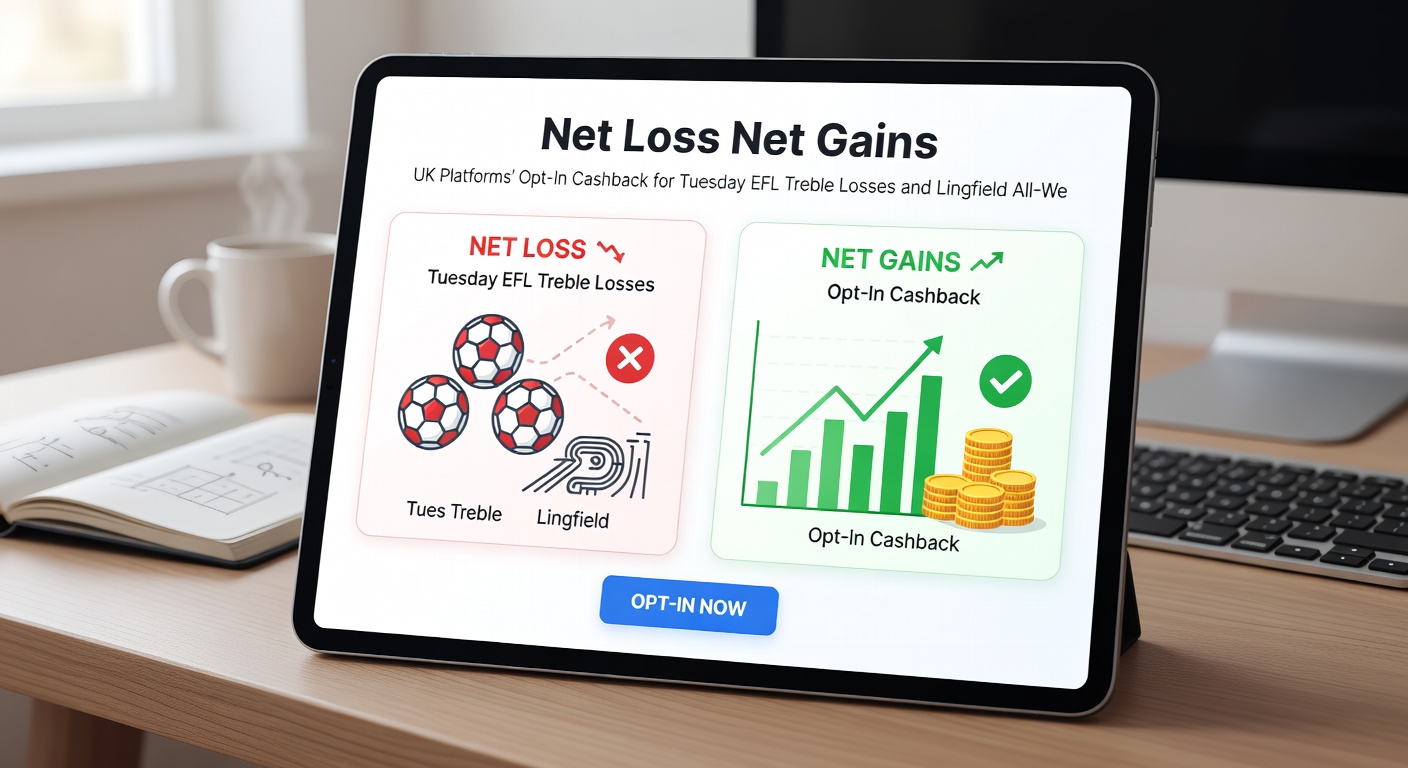 Collage of Lingfield all-weather race action with overlaid cashback refund notifications from UK betting apps, next to EFL treble bet slips