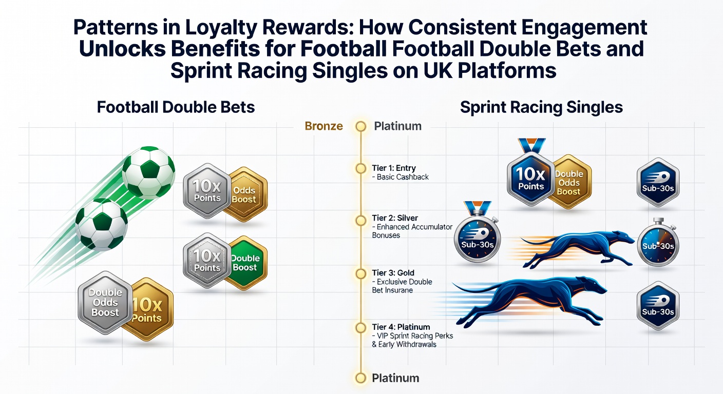 UK betting platform loyalty dashboard showing tier progress for football and racing users