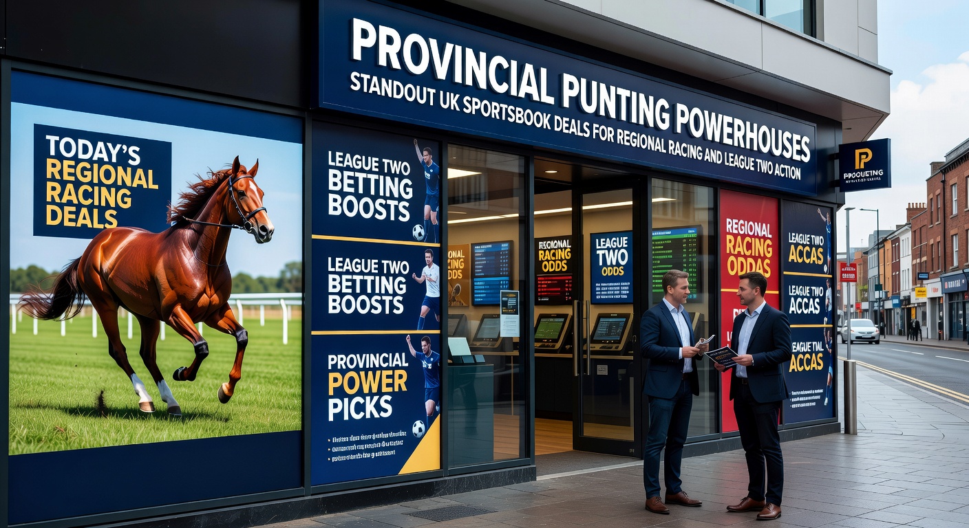 Intense League Two football match in progress, fans waving scarves as players contest a corner kick amid a packed provincial stadium