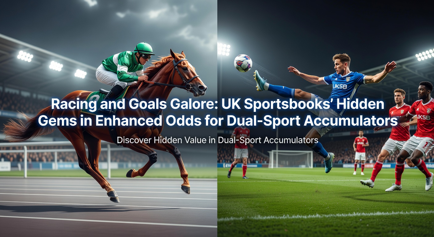 Close-up of a mobile betting app screen displaying a live dual-sport accumulator with horse racing odds boosted alongside a football over 2.5 goals market during a March festival event