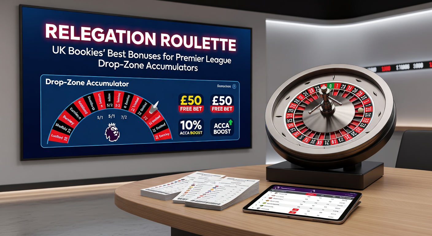 Close-up of betting app screens showing acca builders with Premier League relegation odds and bonus icons