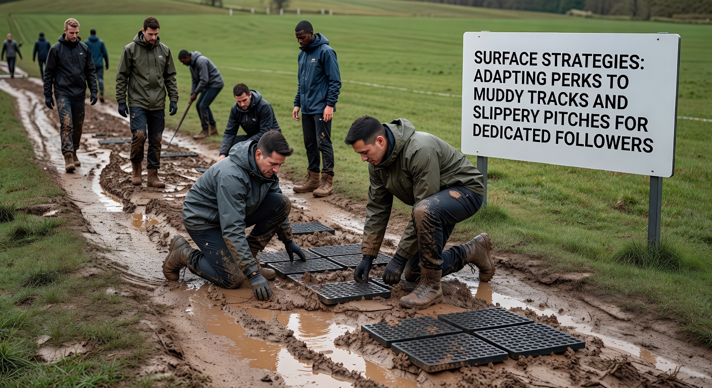 Slippery football pitch during a Premier League match with overlaid betting app promotions for weather-adjusted markets