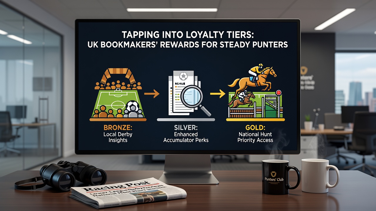 UK bookmaker loyalty tier dashboard showing points accumulation for lower-league football and national hunt racing bets