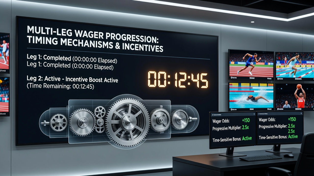 Diagram showing timing sequences for progressive betting incentives during live sports broadcasts