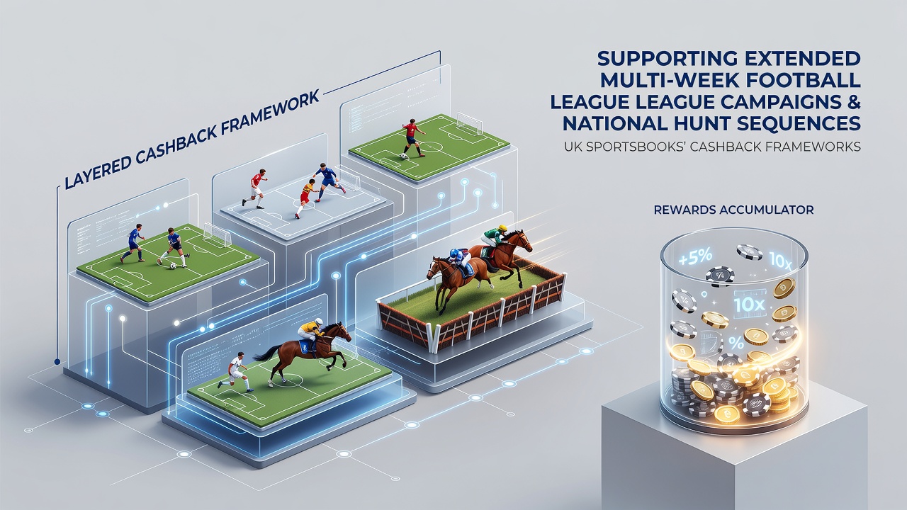 UK sportsbook cashback interface showing tiered rewards for football and racing bets