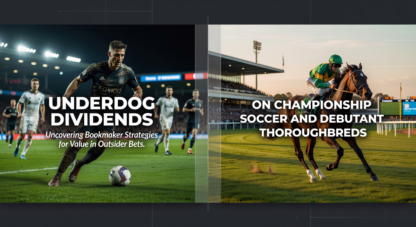 Bookmaker odds boards displaying longshot options for Championship soccer matches and debutant horse races