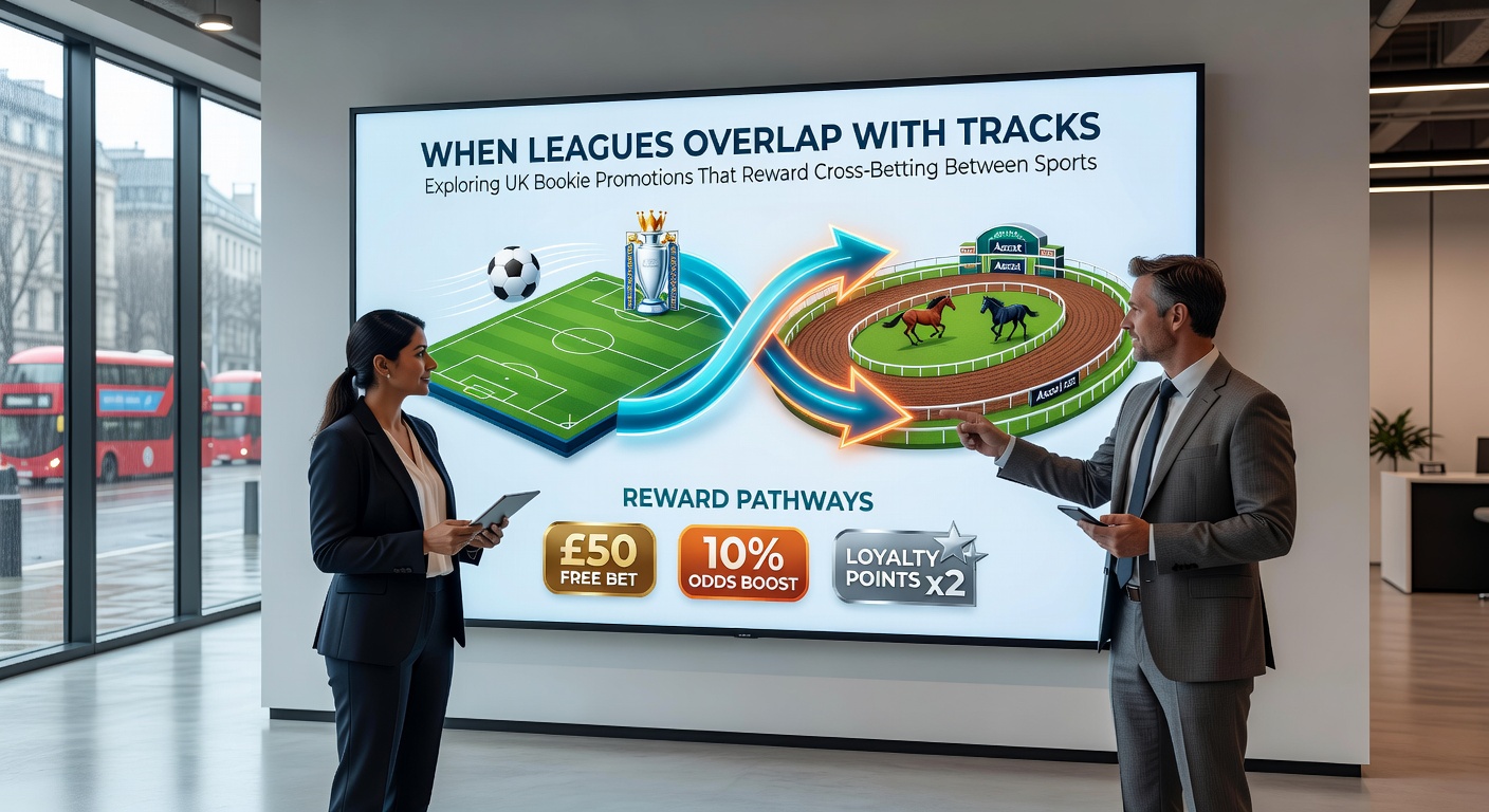 Bettors reviewing cross-sport promotions linking soccer and horse racing during overlapping schedules